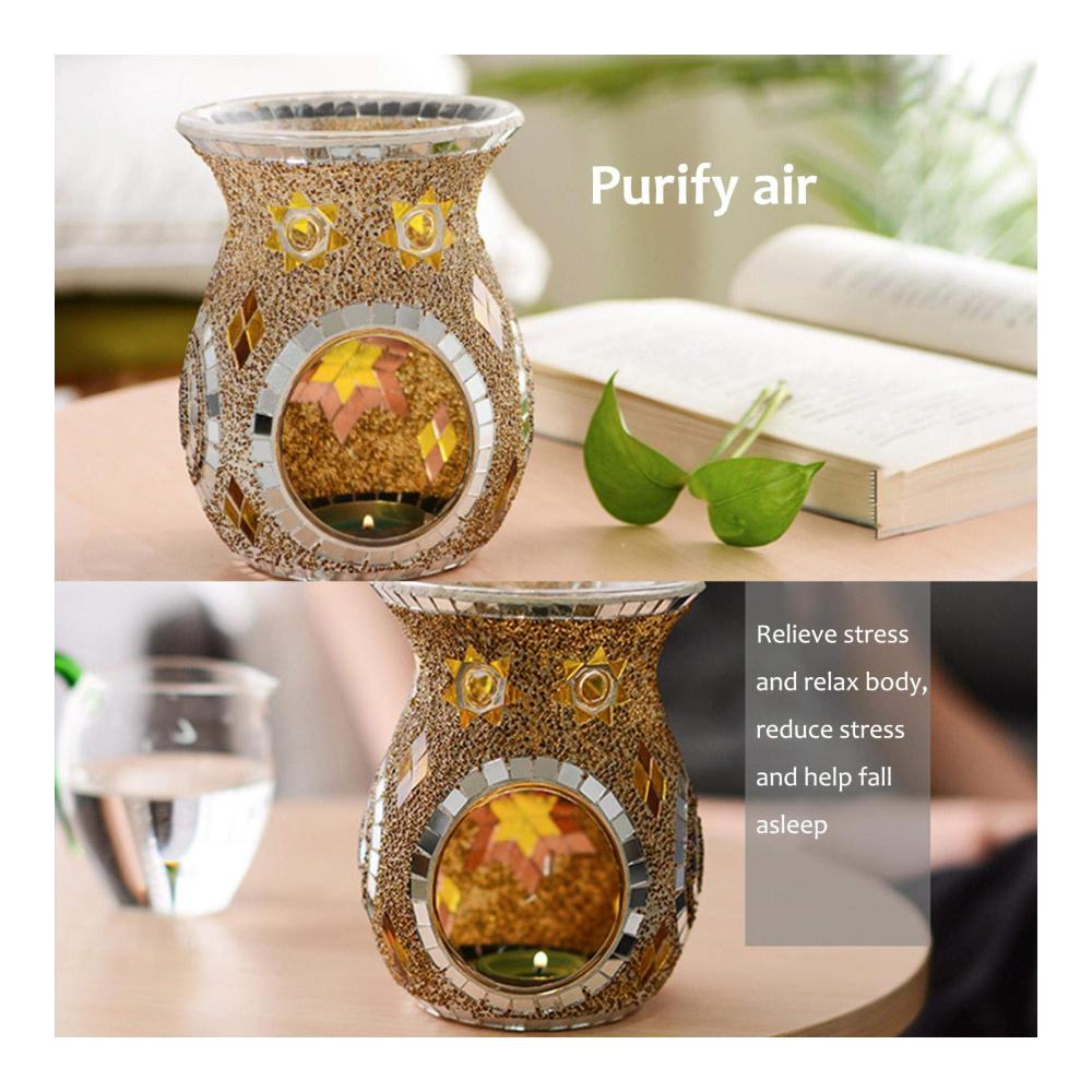 Entspannende Atmosphäre Duftlampe Keramik Teelichthalter für Aroma Diffuser und Raumduft - Ätherische Öle und Wachs perfekt genießen