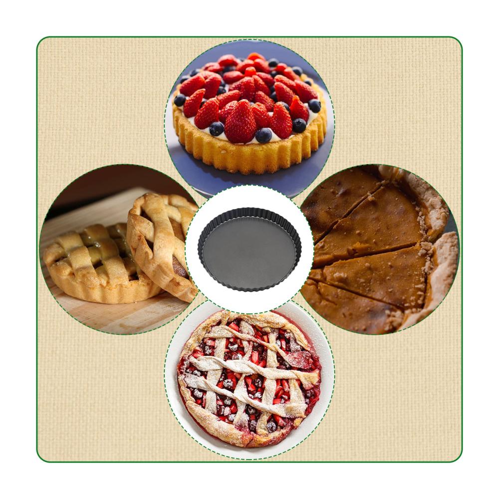 Entdecken Sie die Perfektion Antihaft-Quiche-Törtchenformen (3er Set) mit losem Boden und geriffeltem Design für verführerische Quiches Kuchen Flans und Käse