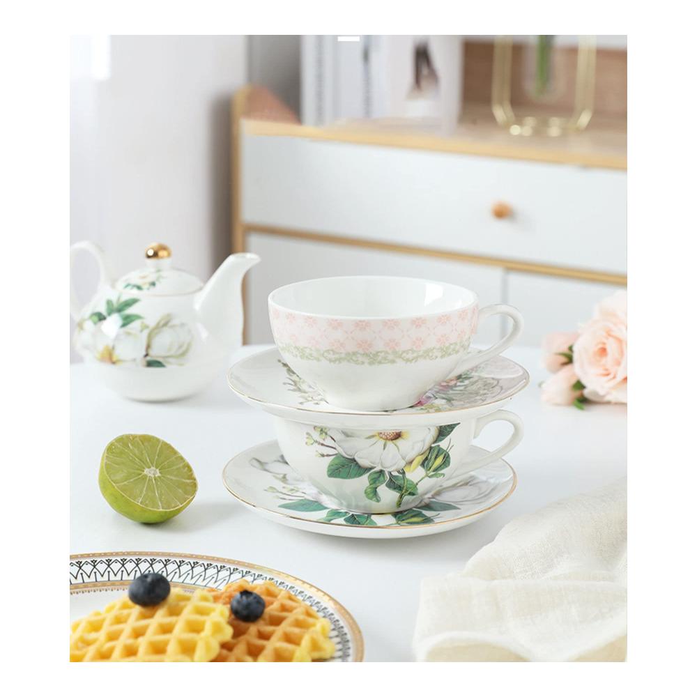 Elegantes Bone China Tea for One Set - Teekanne und Tassen für eine Person - Perfektes Geschenk für Frauen und Mädchen - 300ml Teekanne - Stilvolles Teeset für entspannende Momente