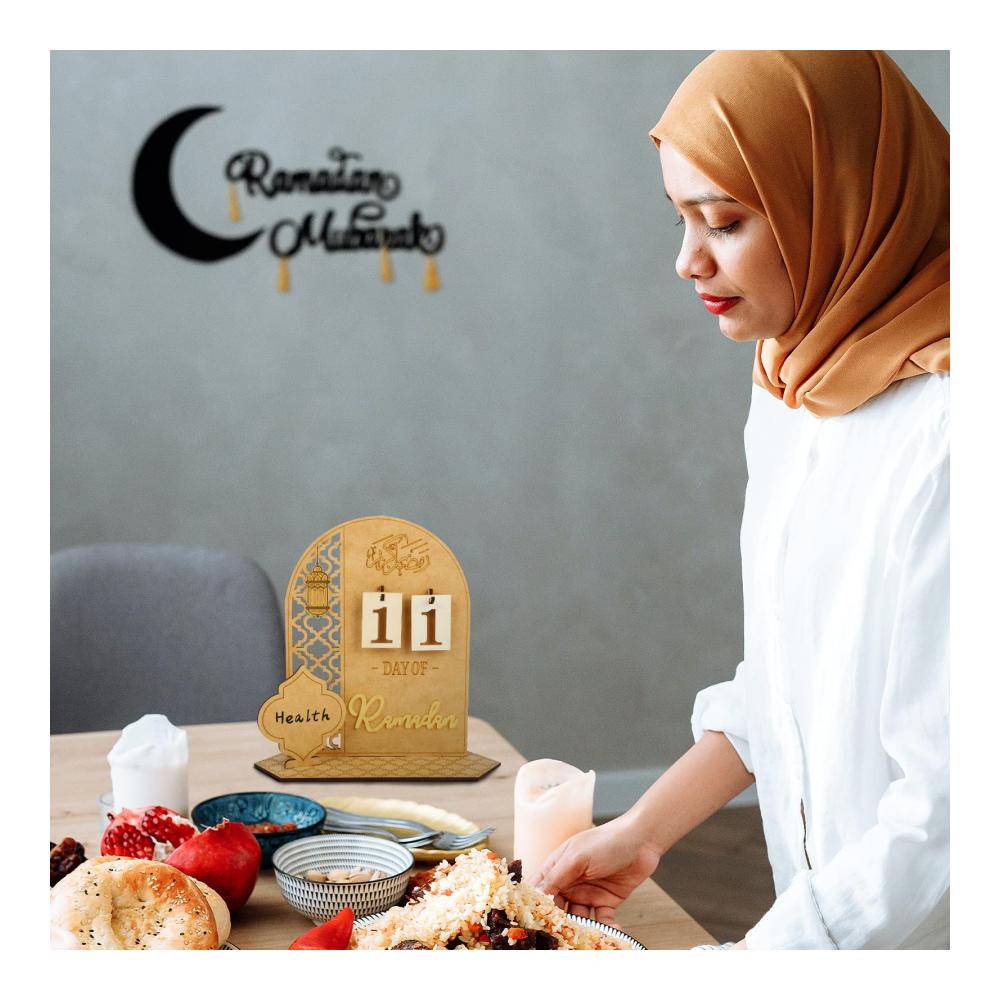Entzückender Dekor Holz-Adventskalender für Ramadan mit 30 Tagen Countdown Kinderfreude garantiert! Eid-Mubarak Dekoration rustikal & elegant mit Ramadan-Laterne. Perfekter Ramadan-Geschenkartikel