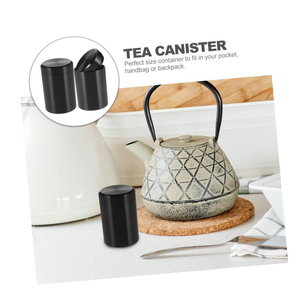 Halten Sie Ihre Köstlichkeiten frisch 2 Mini-Tee- und Kaffeedosen aus hochwertiger Titanlegierung für unterwegs und zu Hause. Perfekt für Bauernkeks und Süßigkeiten