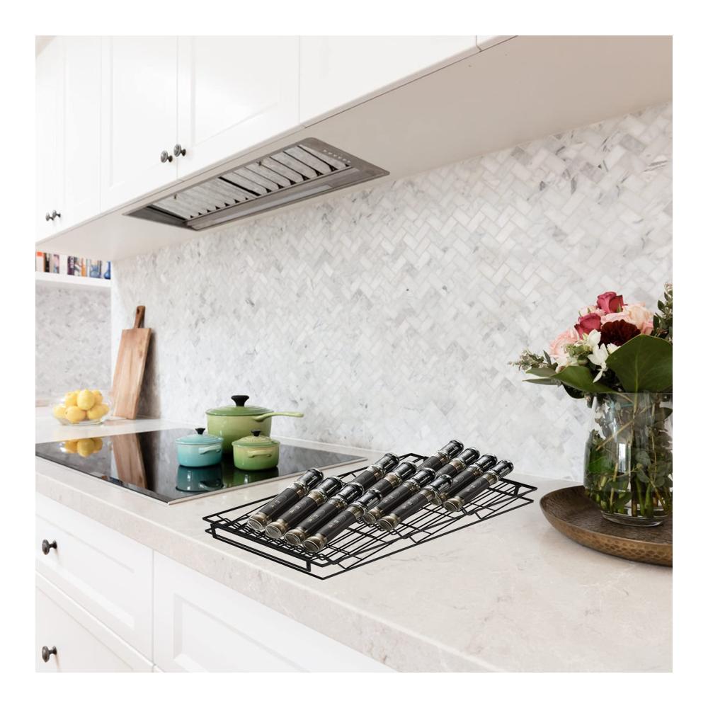 Entdecken Sie die Vielseitigkeit 2er-Set Metall-Gewürzregal-Schubladen | Erweiterbar von 20 cm bis 40 cm | 3-stufig verstellbarer Gewürzorganizer für perfekte Küchenordnung | Platzsparendes Gewürzschubladen-System