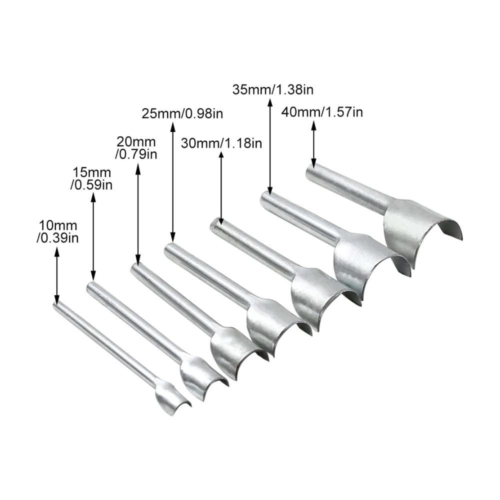 Premium Lederwaren Stanzen Set - 7-teilig 100 mm Stahl für DIY-Gurt Tasche Handwerk - Präzise 1/2 runde Locher Kopf 10–40 mm - Profi Werkzeug für perfekte