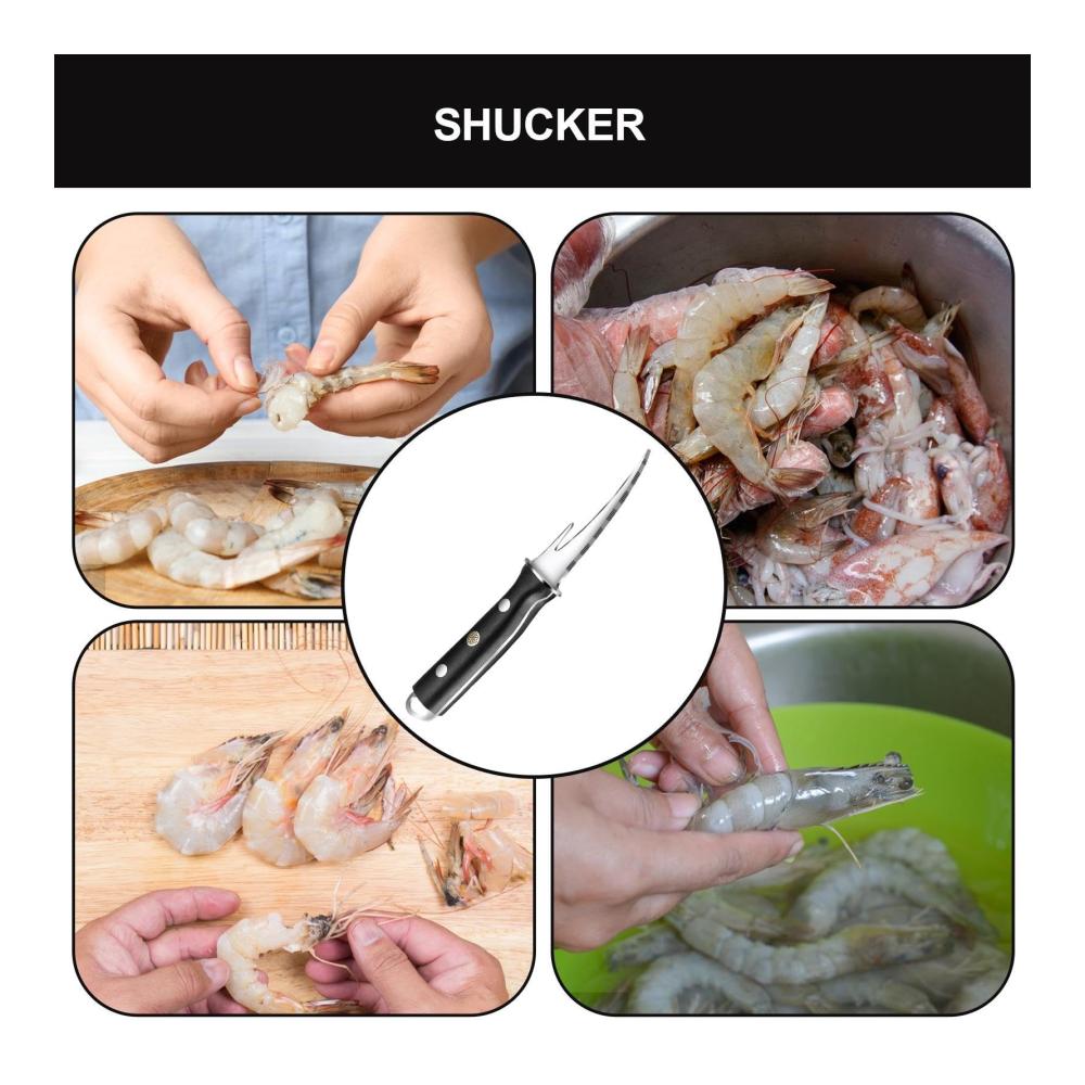 Entdecken Sie die Meeresfrüchte-Meister Garnelenschäler & Cutter Set - Effizientes Werkzeug zum mühelosen Entfernen von Garnelenschalen - Perfektes Shrimp Deveiner für Küchenprofis