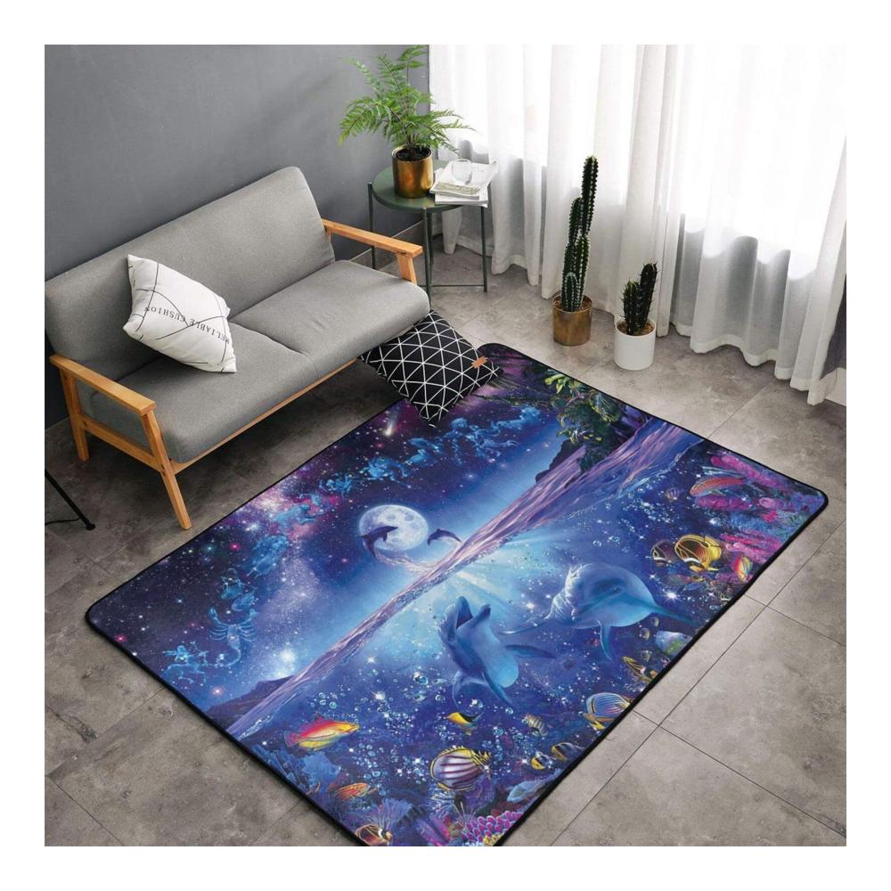 Bringen Sie mit unseren himmelblauen Meereslebewesen-Teppichen Leben in Ihre Räume! Superweich rutschfest und waschbar für Wohnzimmer Schlafzimmer und Ruhebereiche. Perfekte Dekoration für Zuhause! 100 x 150