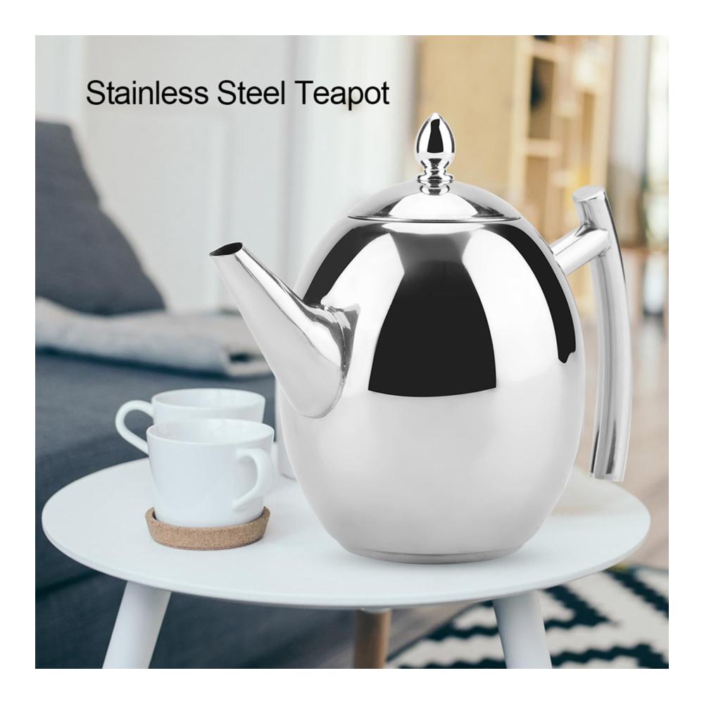 Genießen Sie perfekten Tee - Edelstahl Teekanne mit herausnehmbarem Netzfilter 1500 ml Elektrischer Tee-/Kaffee-/Wasserkocherbehälter für aromatische Getränke