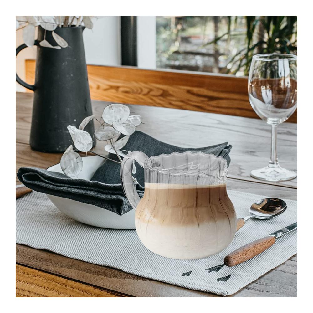 Entdecken Sie Eleganz und Funktionalität Klare Sauciere Teekanne Milchaufschäumkrug mit Griff - Perfekter Soßenkrug für Zuhause und Küche. Stilvolles Design ideale Größe und Thermoeigenschaften für optimale Genussmomente