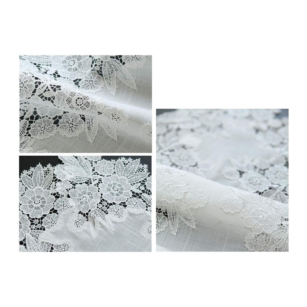 Eleganter Tischläufer Handgefertigt rechteckig Baumwolle und Leinen – Perfekte Dekoration für Ihren Tisch (Weiß 35 x 70 cm