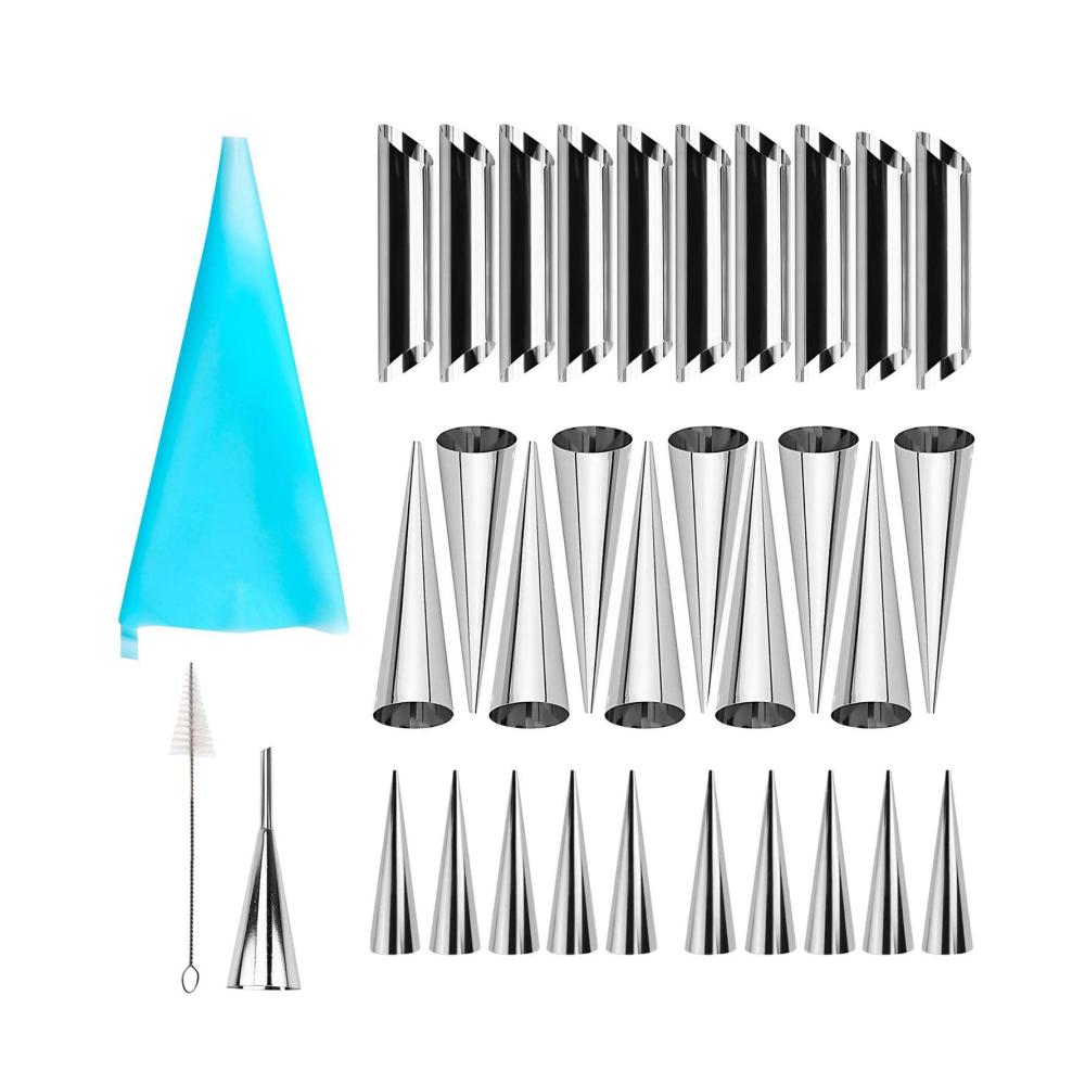 Entdecken Sie unser vielseitiges Backformset Edelstahl Cannoli-Form Cremebrötchenform Lady-Lock-Form Croissant-Schale und mehr! Perfekt für Ihre Backabenteuer