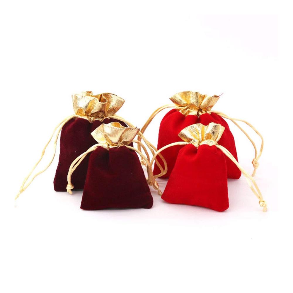 Elegante Gastgeschenke 50 Samtbeutel mit goldenem Rand für Schmuck - Ideal für Hochzeit Party Weihnachten & DIY Handwerk - Praktisch und stilvoll