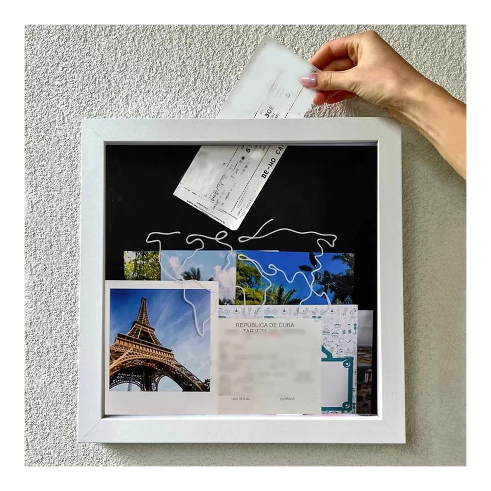 Entdecken Sie den Objektrahmen Weltkarten- und Flugzeugdesign-Abenteuer-Archivbox - Ideal für Andenken Auszeichnungen Hochzeiten und mehr! (12x12 Zoll
