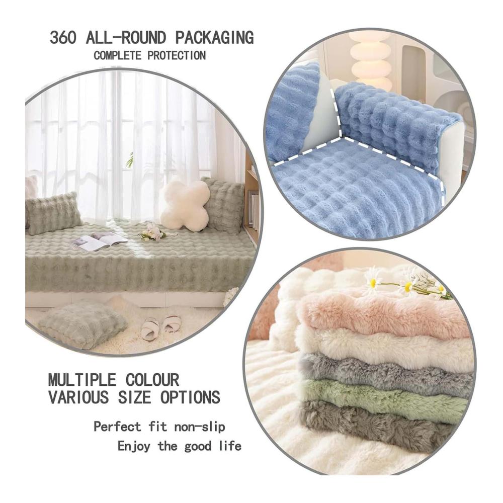 Entdecken Sie Luxus mit unseren Kaninchen Plüsch Sofaüberwürfen! Perfekter Schutz für 1/2/3/4-Sitzer L-Form Ecksofa U-Form. Rutschfest und ideal für Haustiere - Sofaschoner für Hund und Katze inklusive. Erleben Sie Komfort und Stil in Einem