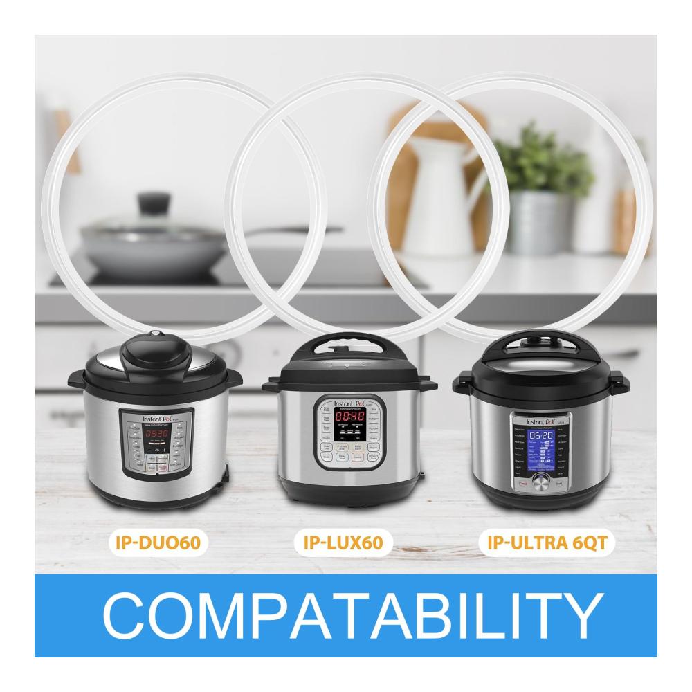 Premium Silikon Dichtungsringe Set für Schnellkochtöpfe - 3-teiliges Zubehör mit 22cm Innendurchmesser - Passend für 3L 4.5L 6.5L 8.5L Druckkochtöpfe - Hochwertige Kochzubehör