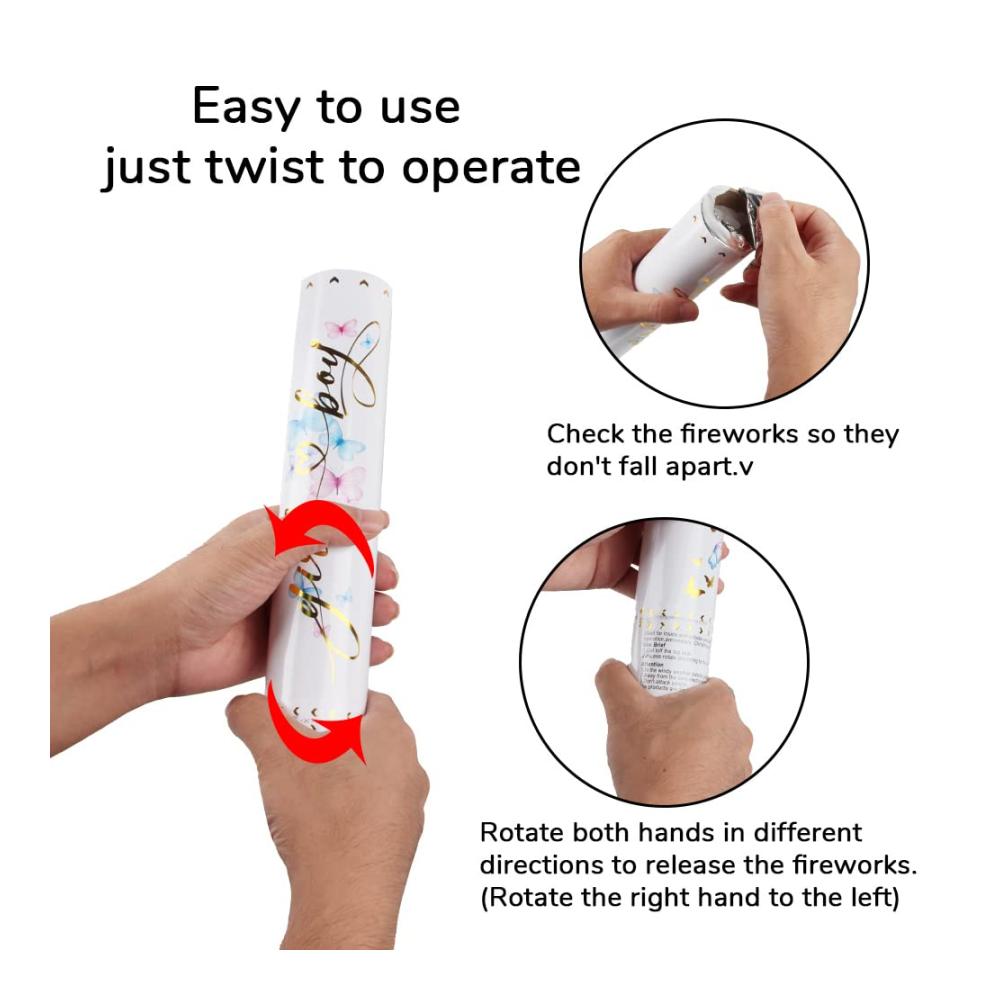 Freude sprühen lassen! Taozoey Weiße Schmetterlings Konfettikanone - Perfekt für Hochzeit Party & Geburtstag! Feiern Sie mit Stil und Eleganz