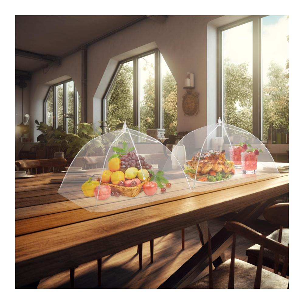 Schützen Sie Ihre Speisen stilvoll! 6er Set Mesh-Lebensmittelabdeckungen & 40 elastische Schüsselabdeckungen - Ideal für Grillpicknicks im Freien. Praktischer Zeltschirm für hygienischen Genuss