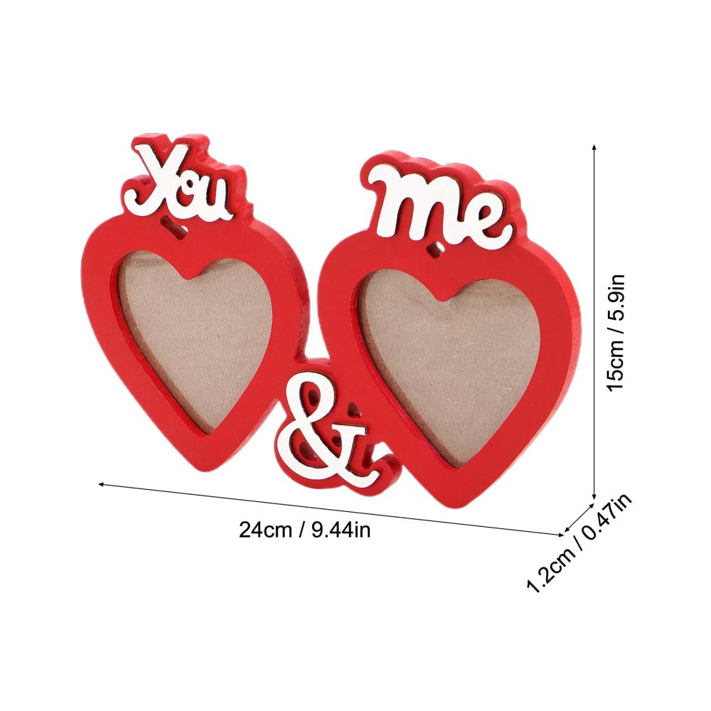 Eleganter Bilderrahmen aus Holz für romantische Erinnerungen | Perfektes Valentinstagsgeschenk | Minimalistischer Herz-Fotorahmen für Eingangshalle Nachttisch und Arbeitszimmer | Fotografie-Re