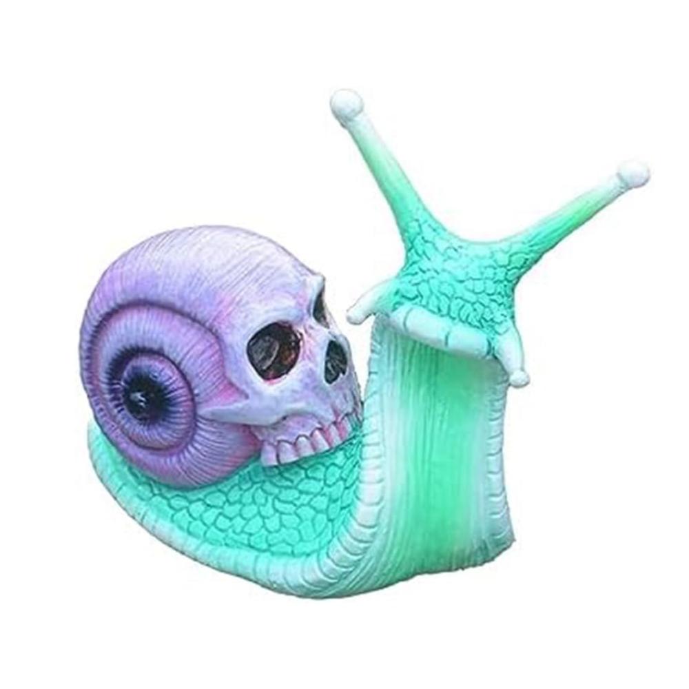 Einzigartige Kopfskulpturen Halloween Totenkopf-Schnecke für beeindruckende Heimdekoration! Kunstharz-Kunsthandwerk für drinnen & draußen. Originelle Totenkopf-Kunstskulptur & stilvolles Ornament C