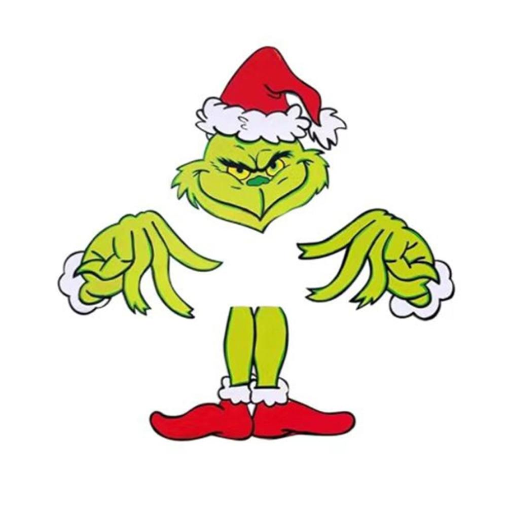 Verbesserte Grinch - Weihnachtsbaumspitze Große Grinch-Weihnachtsbaum Elf Weihnachtsdekorationen Grinch-Weihnachtsbaumspitze Kopf Arm und Beine für Baum Weihnachtsfeierbedarf B (L
