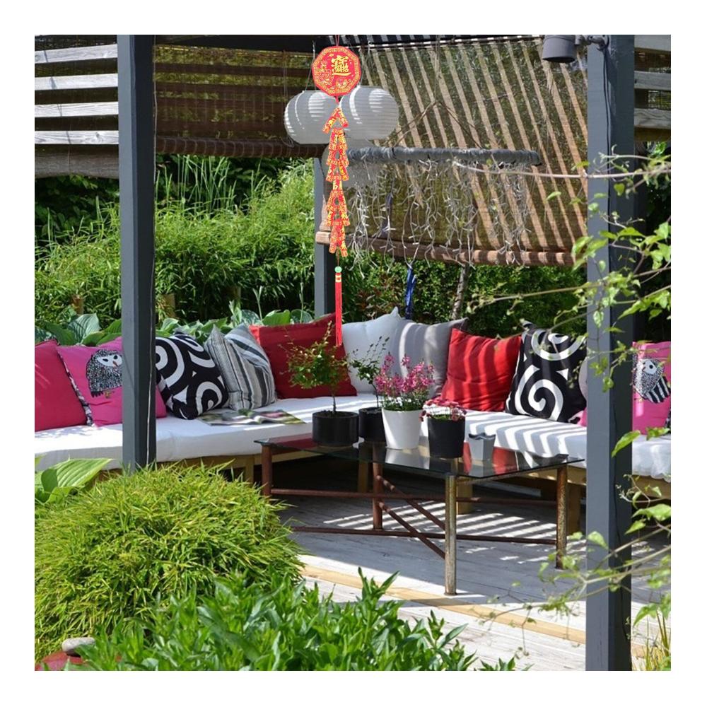 Chinesische Neujahr Dekoration - 100 cm - Traditionelle Rote Orientalische Glücksanhänger-Ornamente - Quasten und Chinesische Knoten für Glück und Wohlstand