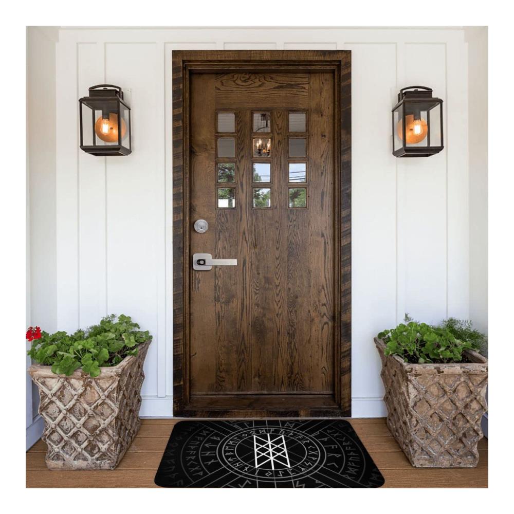 Erweitere deinen Stil mit der Premium 3D Wikinger-Symbol Fußmatte Indoor & Outdoor Anti-Rutsch Maschinenwaschbar. Perfekt für stark frequentierte Eingangsbereiche begrüße Gäste stilvoll! Einzigartiger Web of Wyrd-Teppich 40x60cm