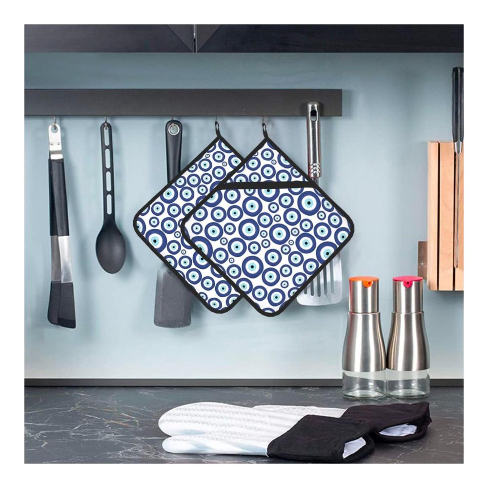 Premium Bedruckte Topflappen-Set | 2 Stück Quadratische Isolierte Abdeckungen 203 x 203 cm | Dick & Langlebig | Verbrühungsfrei & Leicht zu Reinigen | Küchenhelfer für Stilvolles Kochen