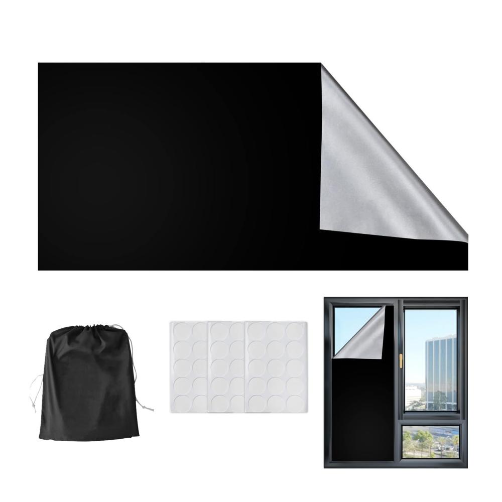Hochwertige Raffrollos für optimale Verdunkelung | 150 x 200 cm Sonnenschutzrollos aus Polyester mit Klebeband | Reise- und temporäre Verdunkelungsrollos
