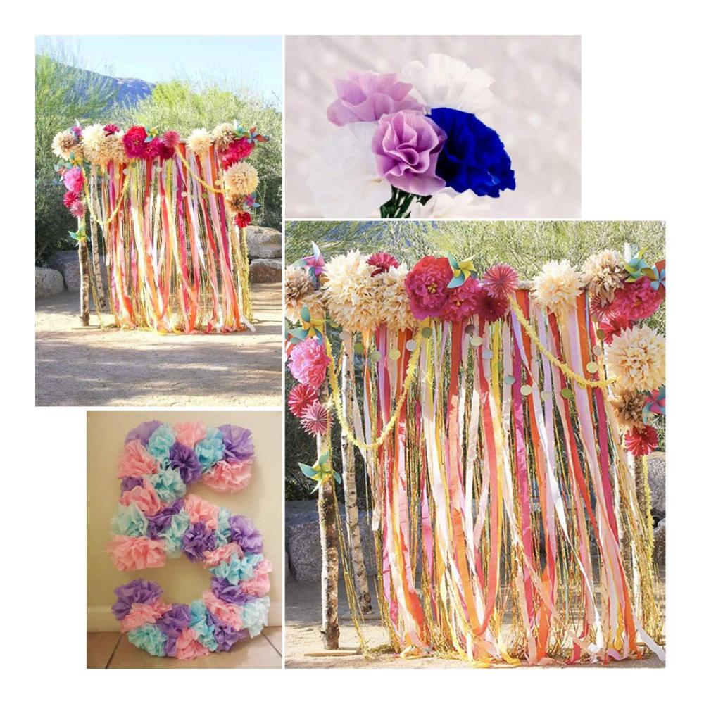 MEJOSER Premium 25m x 4.5 cm Regenbogen Kreppbänder Rolle - Hochwertiges DIY Krepppapier in 9 Farben für Partydekorationen Hochzeiten Taufen Geburtstage und Weihnachten - Kreatives Seidenpapier für unvergessliche Dek