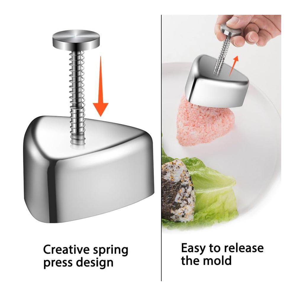 Sushi Teller Set mit Onigiri Form | Praktisches Sushi Zubehör für DIY Kochen | Dreieckige Schalen für perfekte Reisbällchen | Inklusive Onigiri Maker und Sushi Form Kit