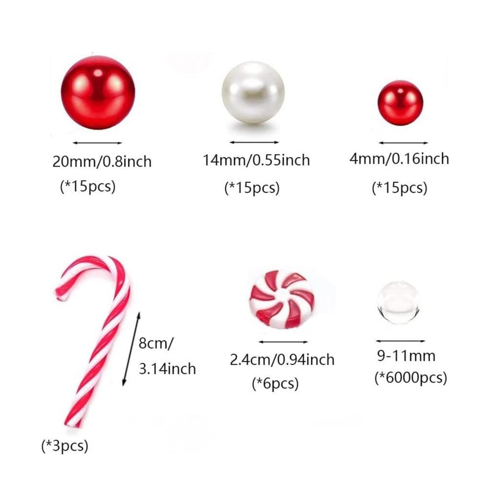 6054 Stück Weihnachtszauber Wasserperlen Transparente Granulate für Vasenfüller - Schwebende Perlen für festliche Tischdeko ideal als Weihnachtsschmuck & Vasenfüller (ohne Kerzen/Vase