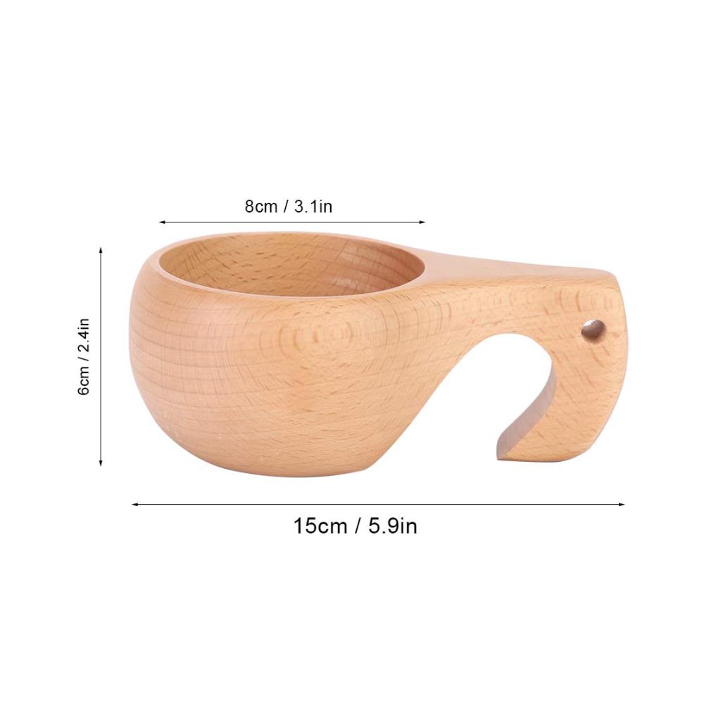 Einzigartiger Nordischer Holzbecher für Kaffee & Tee | Handgefertigter Trinkbecher mit Griff | Nachhaltiger Campingbecher für Outdoor-Abenteuer | Dekorative Tasse & Becher für Zuhause