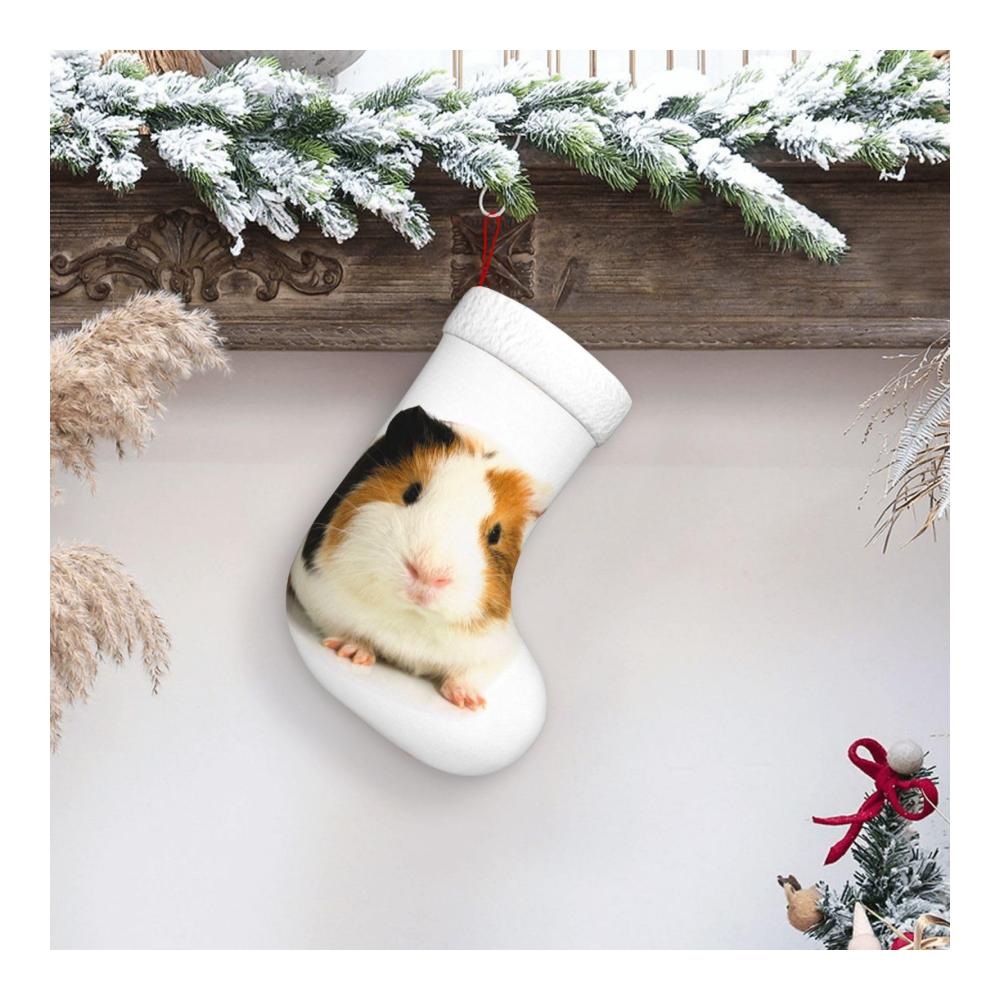 Personalisierter Nikolausstiefel Niedliche Meerschweinchen Weihnachtsstrümpfe für Familienurlaubsparty-Dekorationen. Perfekte Ergänzung für festliche Feierlichkeiten