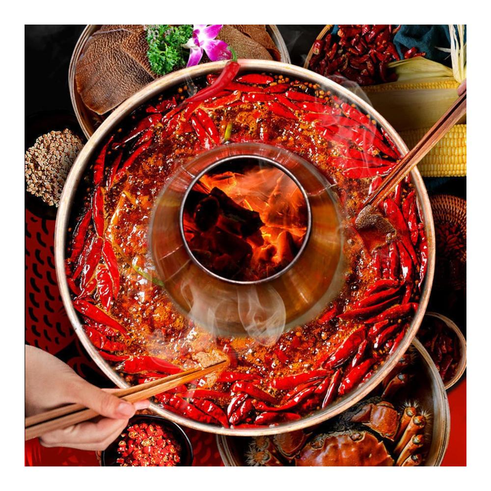 Entdecken Sie das Ultimative Fleisch-Fondues in unserem Vintage-Chinesischer Holzkohle-Hotpot! Kamin-Design für authentisches Holzkohle-Grillen. Perfekt für Familienessen & Camping-Shabu-Shabu-Kocher mit geschmortem Lam