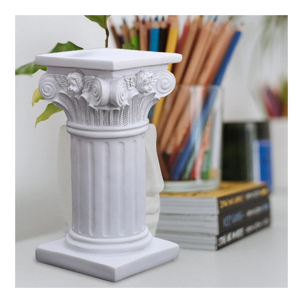 Stumpenkerzenhalter aus Harz | Römische Säule Deko für Kirche Hochzeit & Zuhause | Griechische Säulenstatue für elegante Dekoration | Handgefertigter Kerzenständer für besondere Anlässe