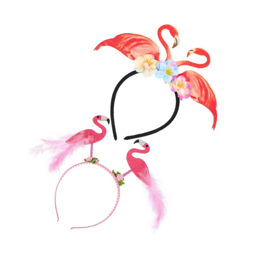 Entzückende Flamingo-Kopfbopper 2er-Pack Tropische Stirnbänder für luftige Luau-Partys! Kreativer Kopfschmuck & Haar-Accessoire für den ultimativen Hawaii-Karnevalsspaß