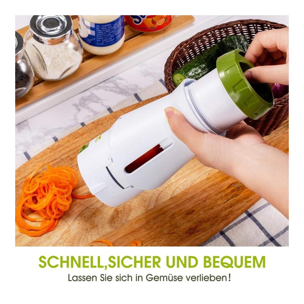 Premium Kartoffelschneider 4-in-1 Innovativer Küchenhelfer für perfekte Gemüsespiralen! Ideal für Kartoffeln Gurken Kürbis Zucchini & Zwiebeln. Hochwertiger Gemüsehobel und Kochzubehör für kreative Gerichte