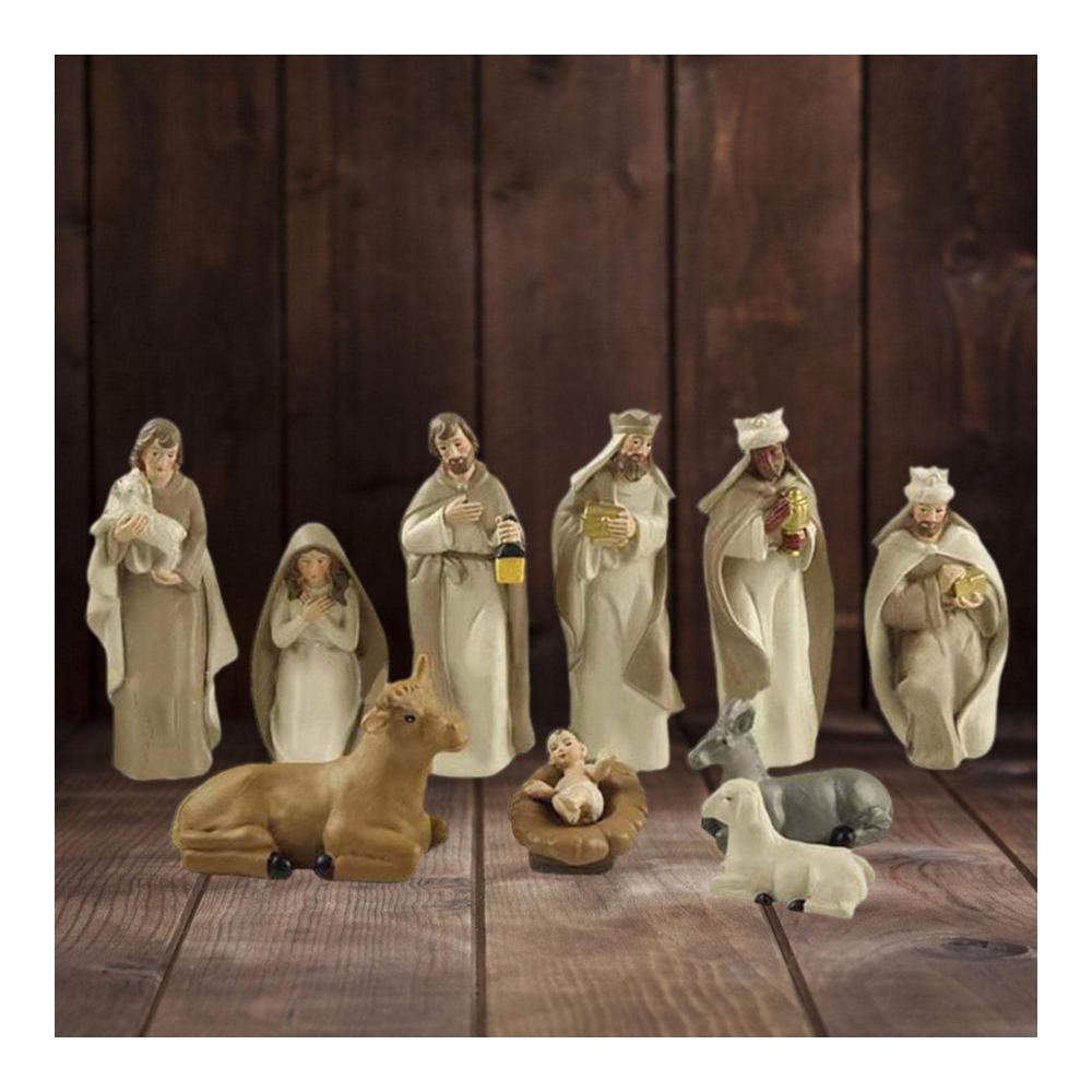 Entzückendes Weihnachtsszenen-Set mit Krippenfiguren aus hochwertigem Kunstharz - Perfektes Geschenk zur Festivaldekoration für Kinder und Erwachsene - Liebevoll gestaltete Figuren für eine magische Weihnachtsstimmung zu Hause