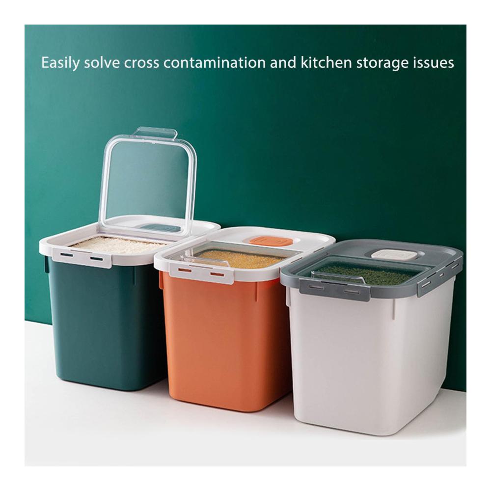 Organisiere und Schütze deine Vorräte mit unseren Müslidosen! 10 kg Kapazität transparenter Behälter mit Klappdeckel für einfache Nutzung. Perfekt für Tiernahrung Bohnen Körner und Mehl. Halte deine Küche ordentlich und deine Zutaten frisch