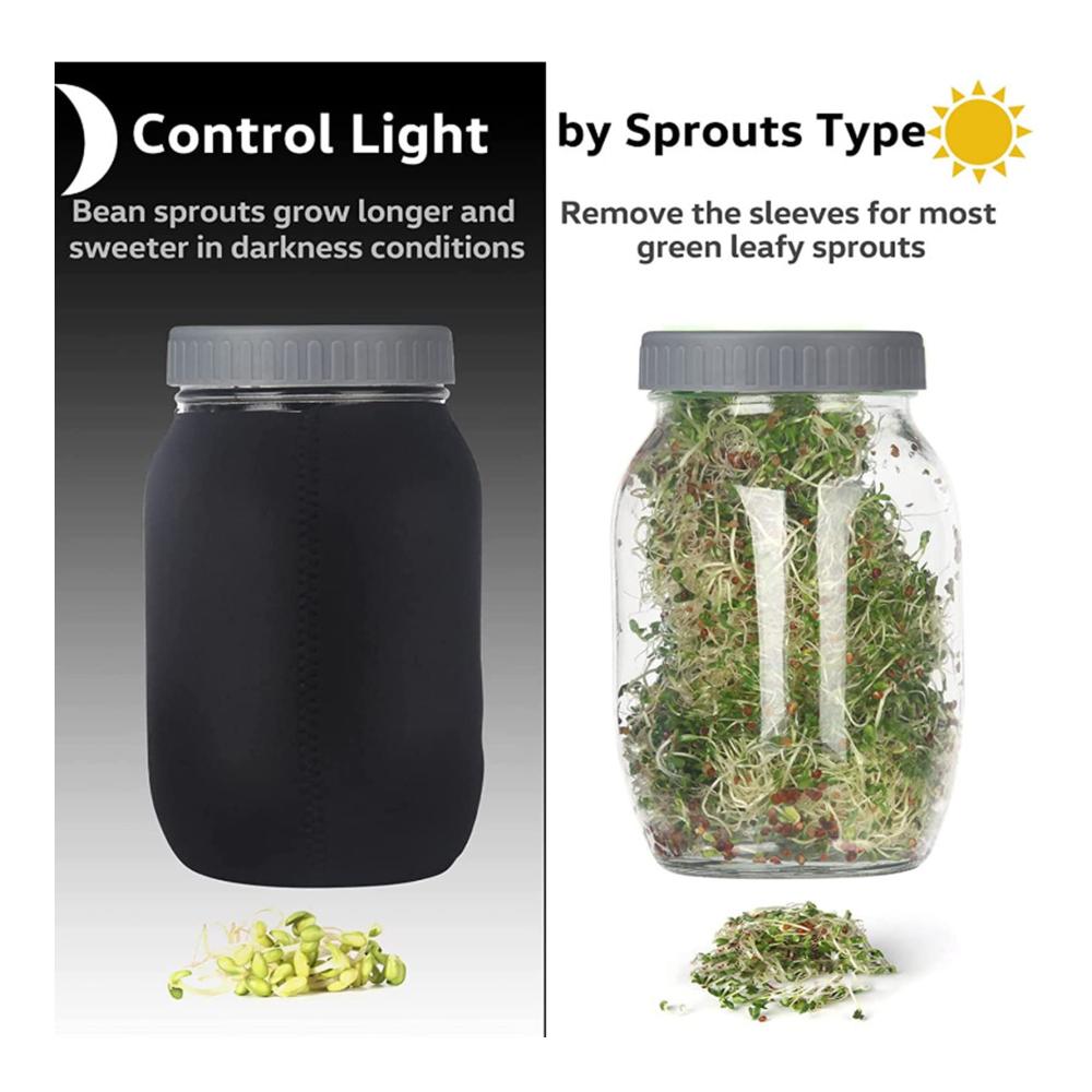 Mason Jar Keimglas-Set 2 Einmachgläser mit breiter Öffnung Keimdeckel Ständer & Abtropfschale - Perfekt für gesundes Keimen und Auf