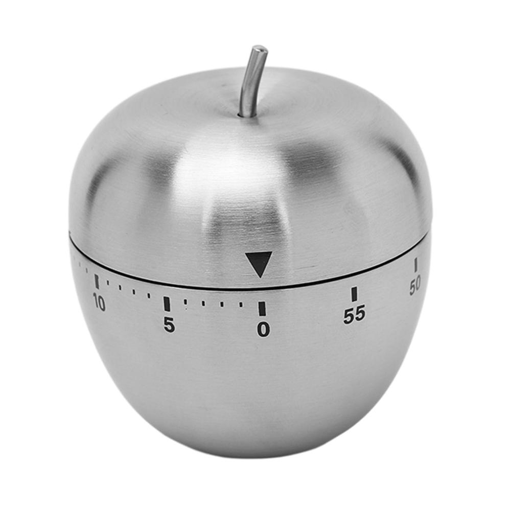 Bringen Sie mit unserem Küchentimer in Apfelform mehr Spaß in Ihre Küche! Aufziehbarer 60-Minuten-Timer aus Edelstahl und Metall mit lautem Alarm. Perfekter manueller Countdown fürs Kochen und Lernen