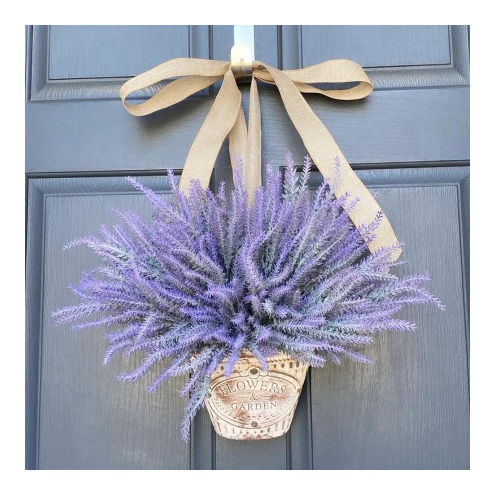 Entdecken Sie den Zauber von Lavendel Künstlicher Kranz für Haustür Wand oder Fenster - Dekorativer Haustürkranz perfekte Türdeko - Indoor & Outdoor Lavendelkranz - Stilvoller Wandkranz für Kamin und mehr