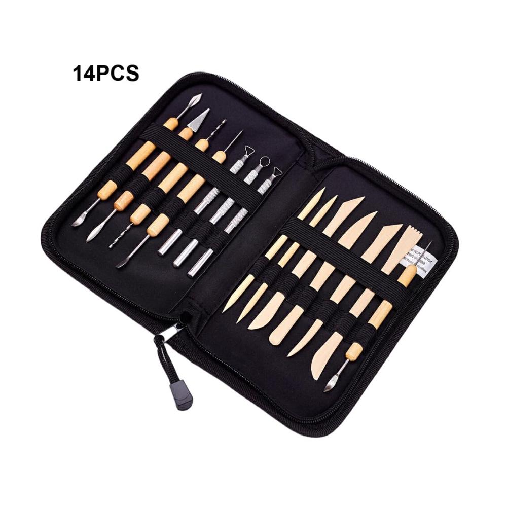 Professionelles 14-teiliges Keramikbildhauer-Werkzeugset für vielseitige Anwendung – Formen Sie Ton Holz und Polymer mit Leichtigkeit! Perfekte Rundungen und präzise Kanten