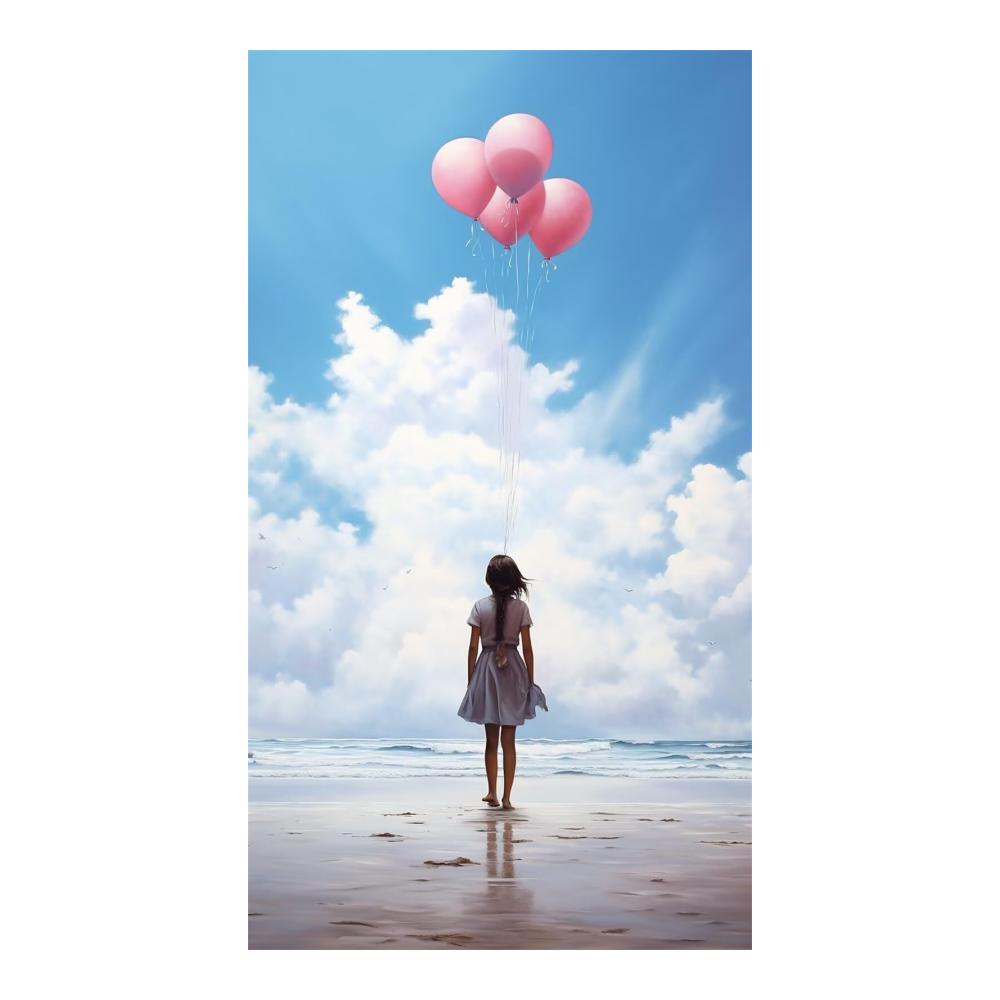 DIY Mosaikfliesen-Set für kreative Gestaltung von Wanddekoren – Inklusive 5D Diamantmalerei mit Weißen Wolken und Luftballons für einzigartige Halloween und Weihnachtsbilder – Perfekt für Home Décor 50x100cm
