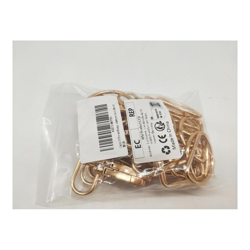 30er Set Gold D-Ring Karabinerhaken für DIY Taschen - Metall Triglide Gurtversteller und mehr - Praktisches Zubehör für Gürtelschnallen & Taschenprojekte