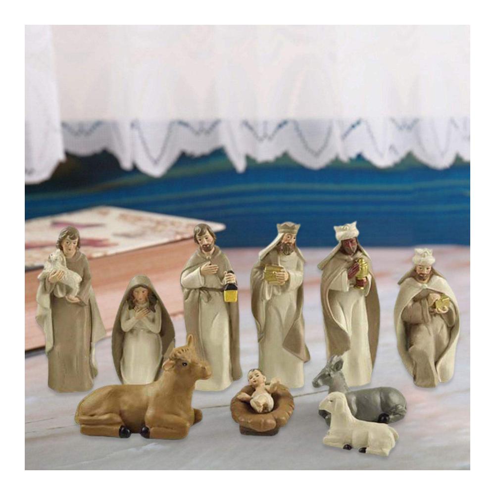 Entzückendes Weihnachtsszenen-Set mit Krippenfiguren aus hochwertigem Kunstharz - Perfektes Geschenk zur Festivaldekoration für Kinder und Erwachsene - Liebevoll gestaltete Figuren für eine magische Weihnachtsstimmung zu Hause