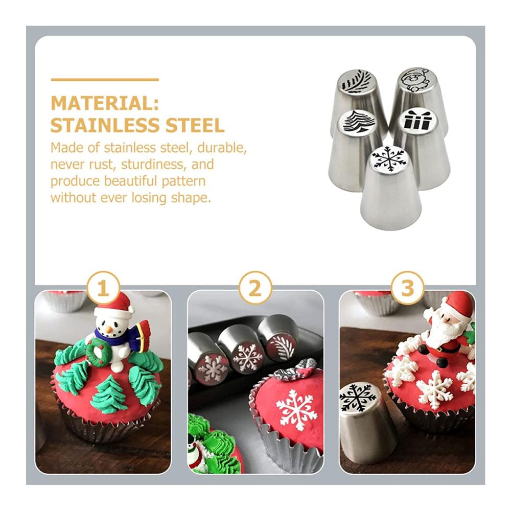 Weihnachtsblüten Spritztüllen Set 14PC - Profi Edelstahl Garniertüllen für Cupcakes Kekse & Kuchen Deko | Ultimative Backzubehör für festliche Geburtstags- & Weihnachtsfei