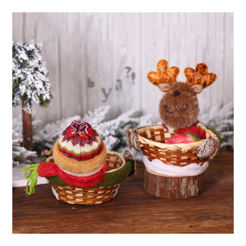 Weihnachts-Süßigkeiten-Aufbewahrungskorb Bonbonservierer Weihnachtsmann Rentier Schneemann - Süßigkeiten-Korb Weihnachtsdekoration Süßigkeiten Schüssel Teller Weihnachtszucker-Behälter (Schneemann) für festliche Leckereien