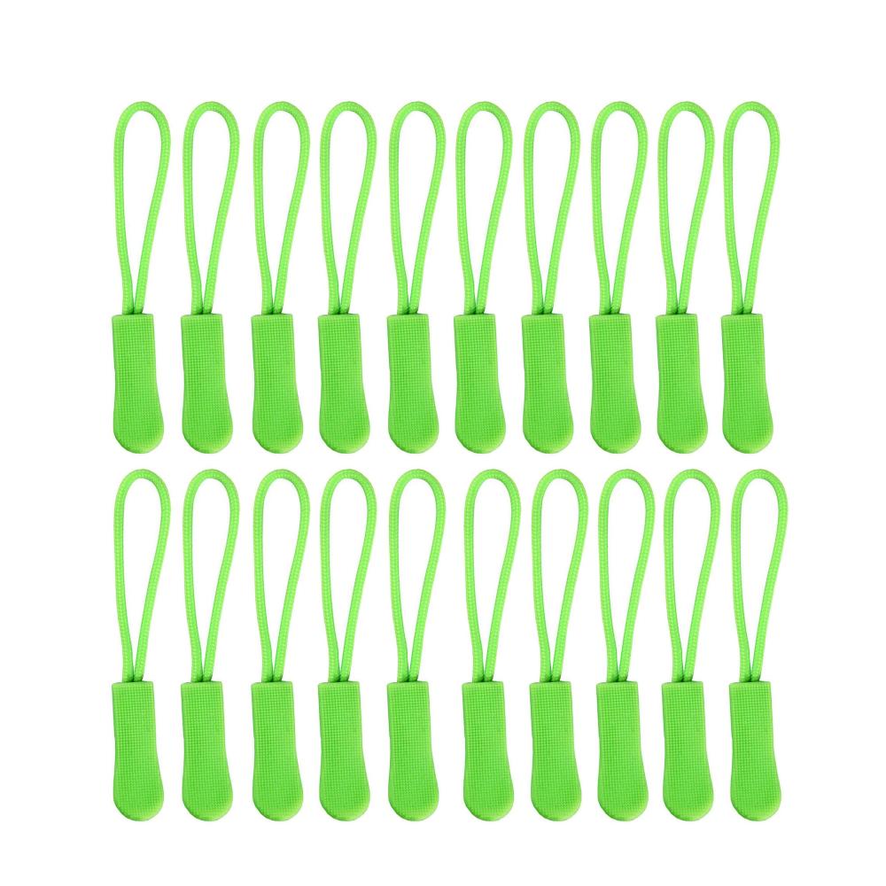 Hochwertige Reißverschluss-Zieher - Set mit 20 Strapazierfähigen Nylon-Greifern - Ergonomisches Design für Leichtes Öffnen - Perfekte Reparatur für Jeden Reißverschluss [Grün]