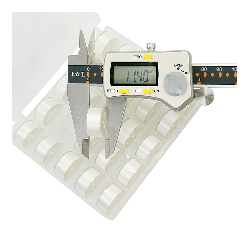 25 Stück Weiße Vorgewickelte Spulen Unterfaden Set - 70D/2 (60WT) Kunststoffspulen Größe A SA156 für Nähen & Stickerei - Passend für Brother Babylock Janome Singer Kenmore - Hochwertiges Nähzubeh