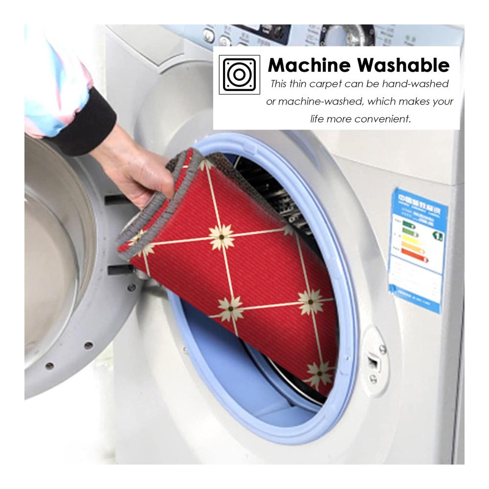 Hochwertiger Cremefarbener Bodenläufer 6-1 Meter für Flure | Rutschfester Teppichläufer für Eingangsbereich | Waschbar | Ideal für Baby Hunde Krabbeln