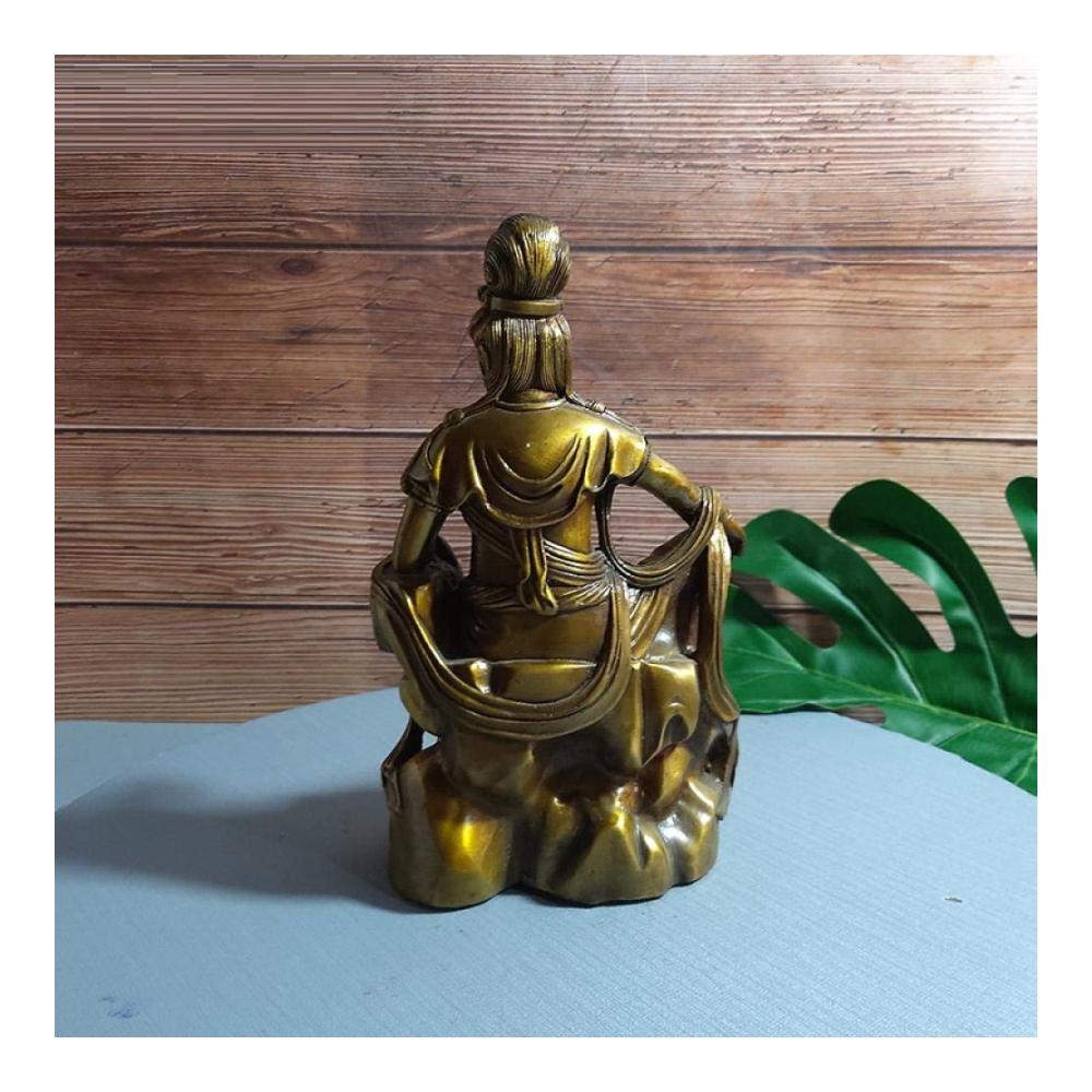 Bronze Buddha-Statue Dekorative Skulptur für Zuhause - Handgefertigte Avalokitesvara Figur aus reinem Kupfer - Einzigartiges Sammlerstück - Feng Shui Dekoration